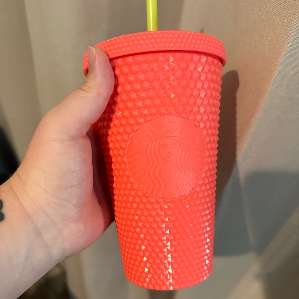 2022 dragonfruit coral studded Starbucks tumbler